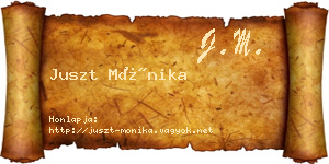 Juszt Mónika névjegykártya