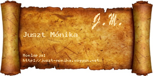 Juszt Mónika névjegykártya